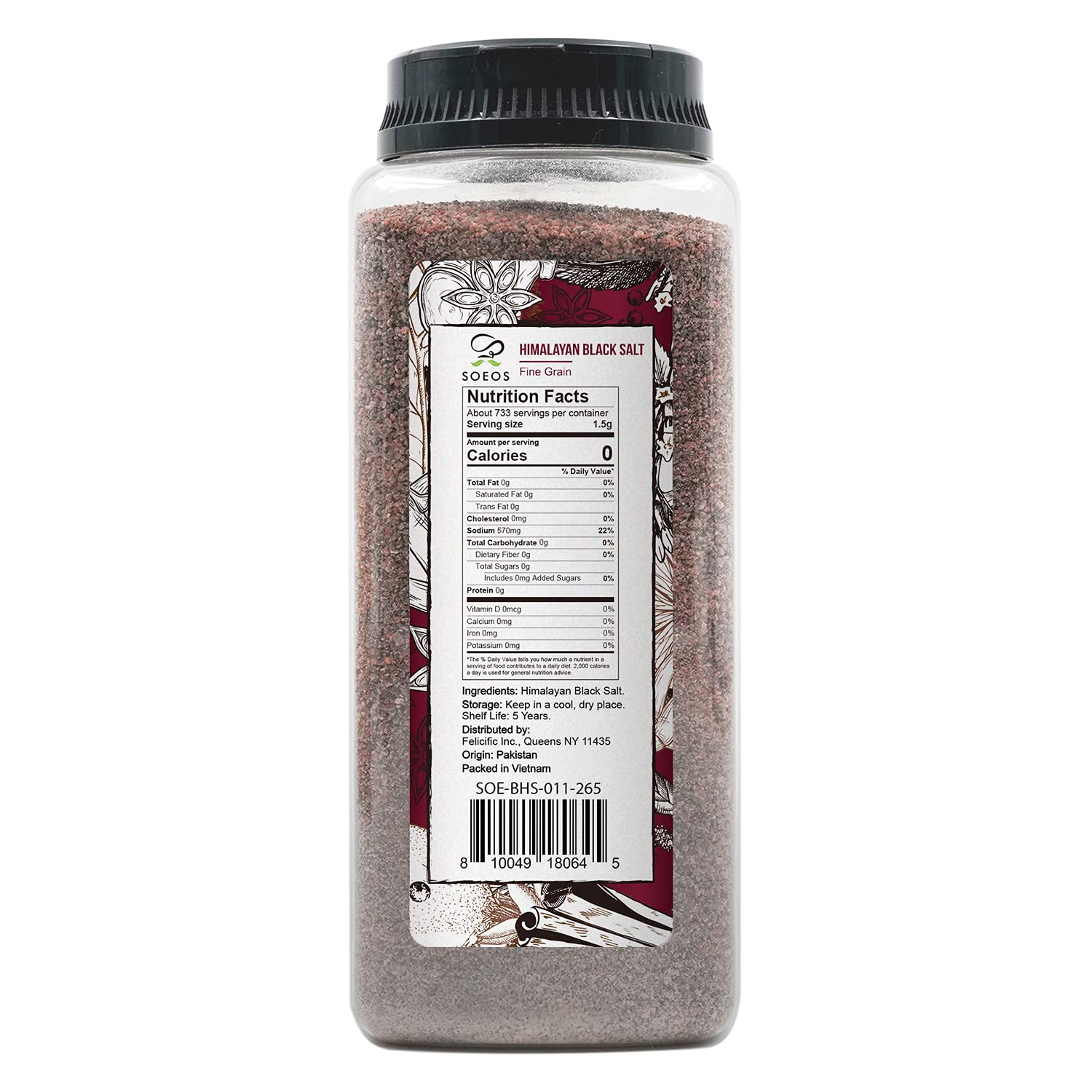 Soeos Himalayan Black Salt brown-pink mix with distinctive sulfur aroma for tasting notes.