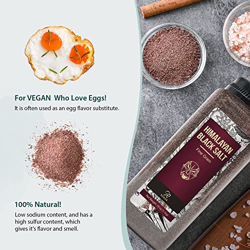 Soeos Himalayan Black Salt on countertop ready for daily cooking.
