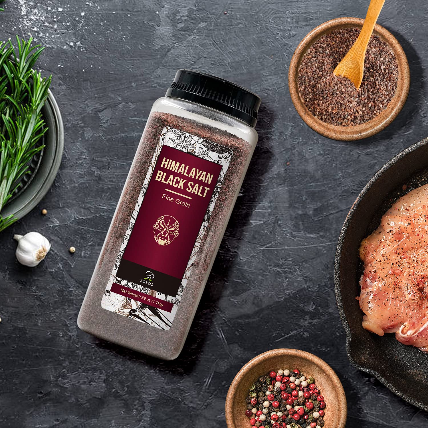 Soeos Himalayan Black Salt enhances vegan scramble with egg-like notes.