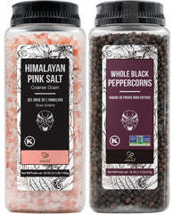 Soeos Himalayan Pink Salt 39 oz bottle showing coarse crystals for grinder use.