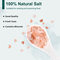Soeos Himalayan Pink Salt closeup shows natural mineral crystals.