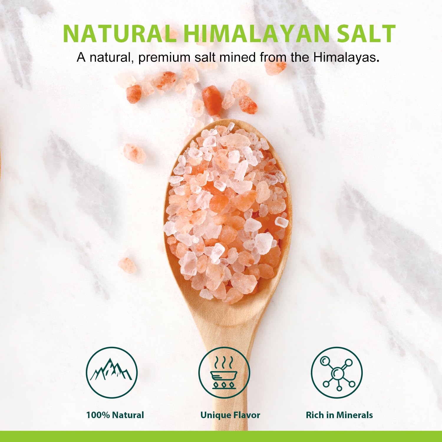 Soeos Himalayan Pink Salt crystal closeup shows natural pink color and mineral richness.