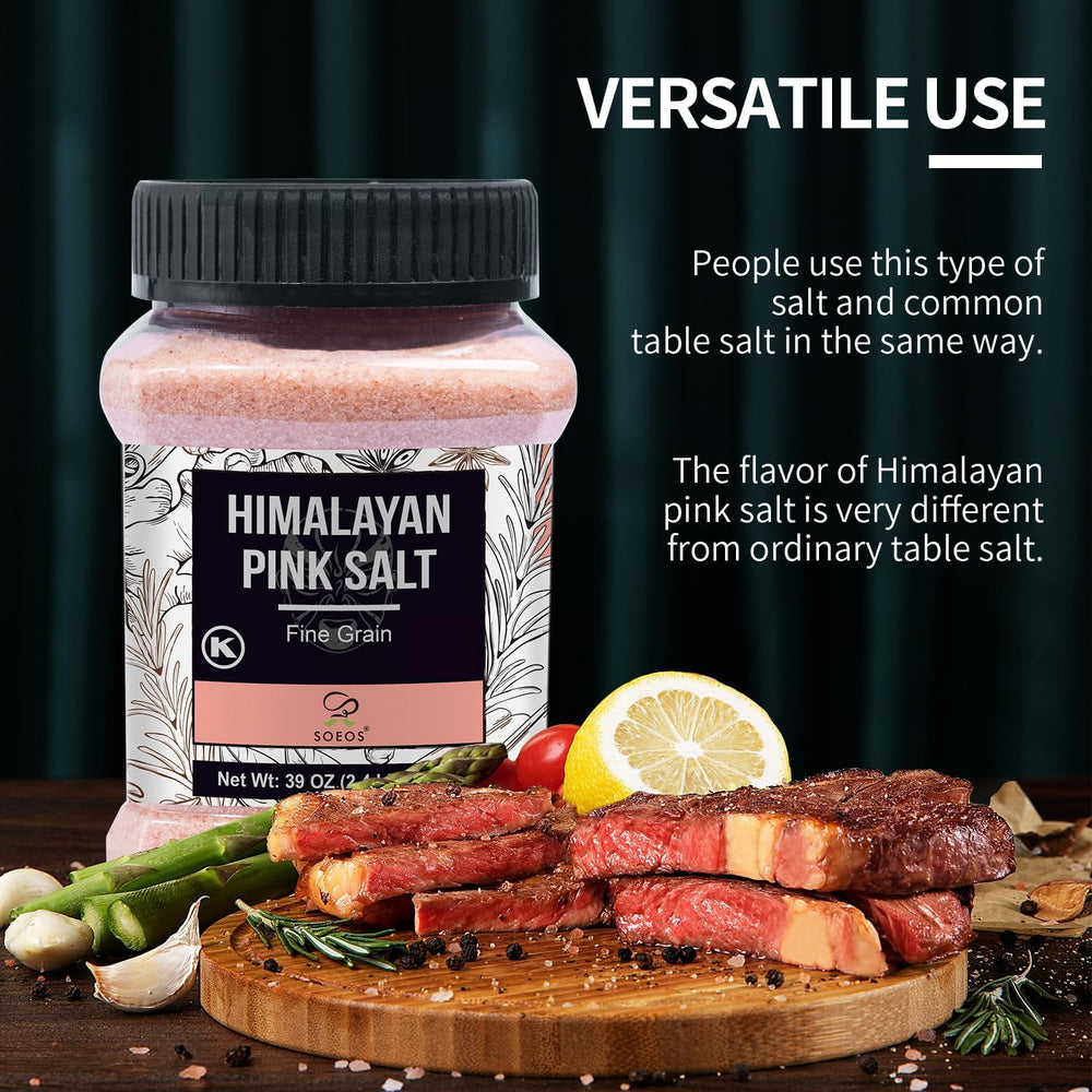 Soeos Himalayan Pink Salt adds a subtle mineral note to a dish.