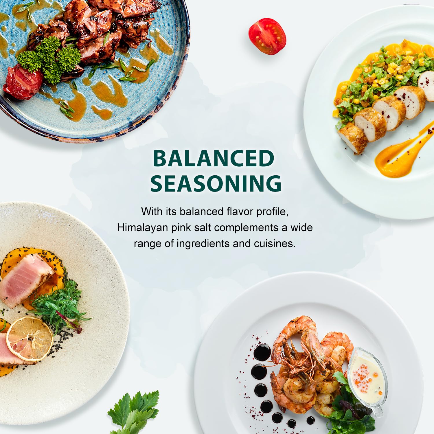 Soeos Himalayan Pink Salt elevates flavor in prepared dishes.