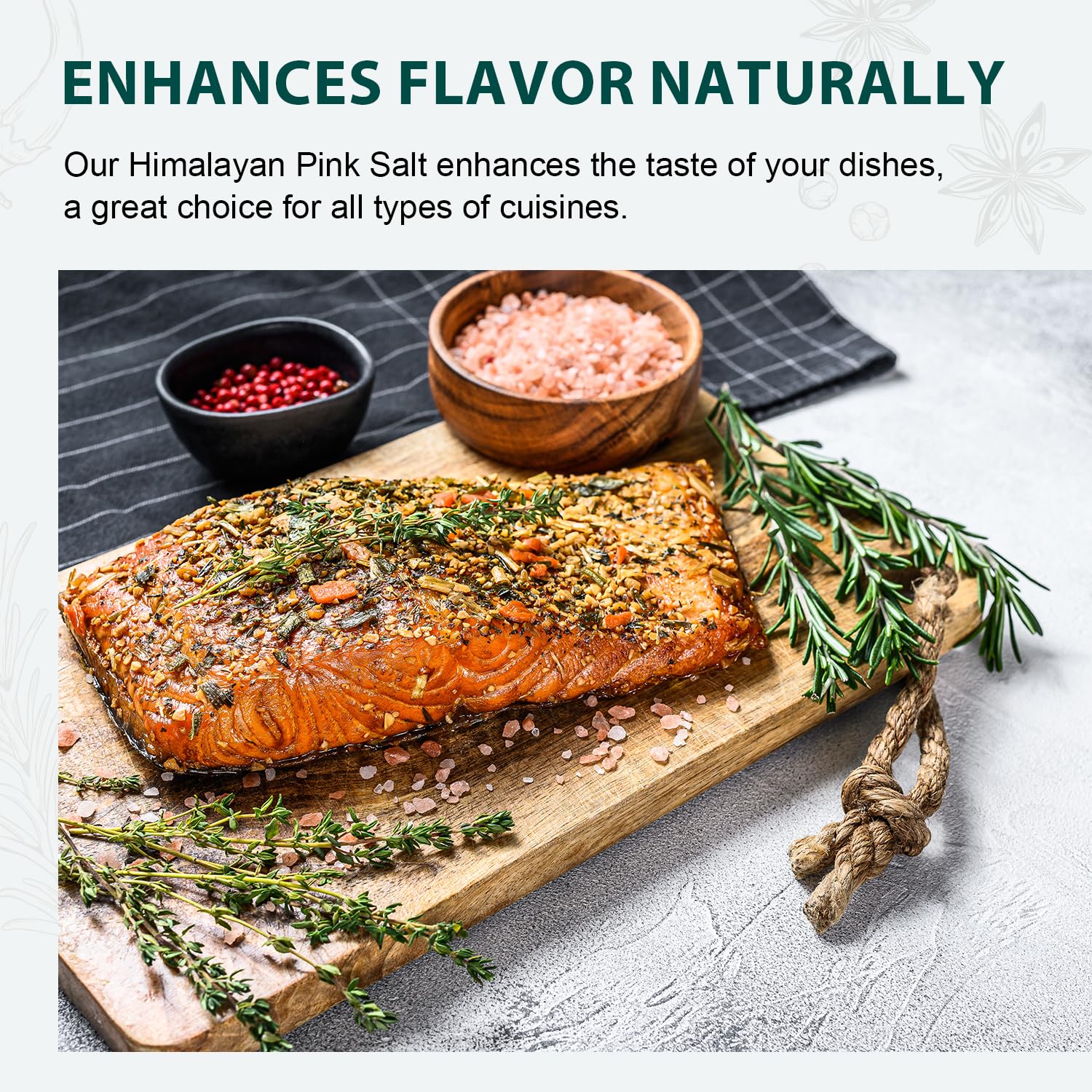 Soeos Himalayan salt finishing touch brings a subtle mineral aroma.