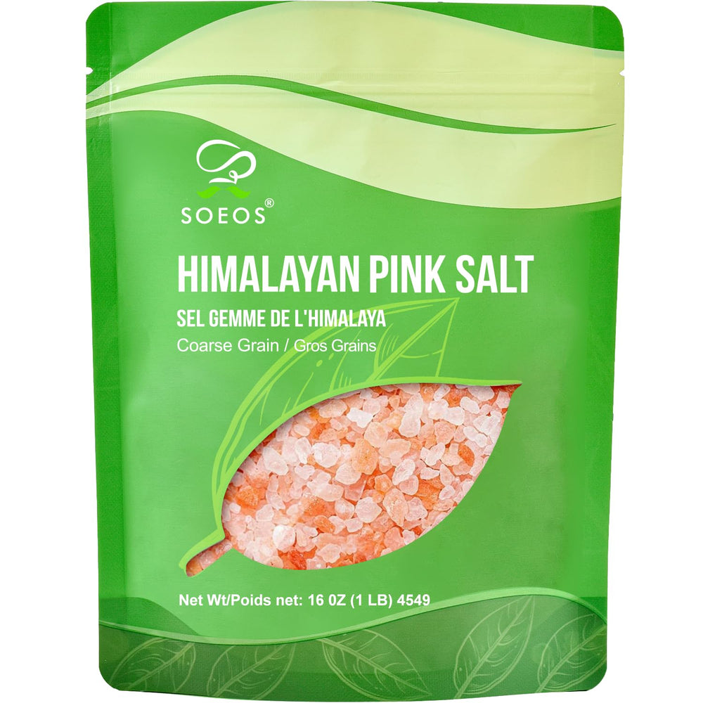 Soeos Himalayan Pink Salt for grinder refill delivers consistent salt flow.