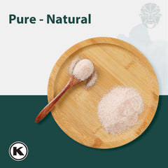 Soeos Himalayan Pink Salt packaging box highlights non-GMO and kosher certifications.