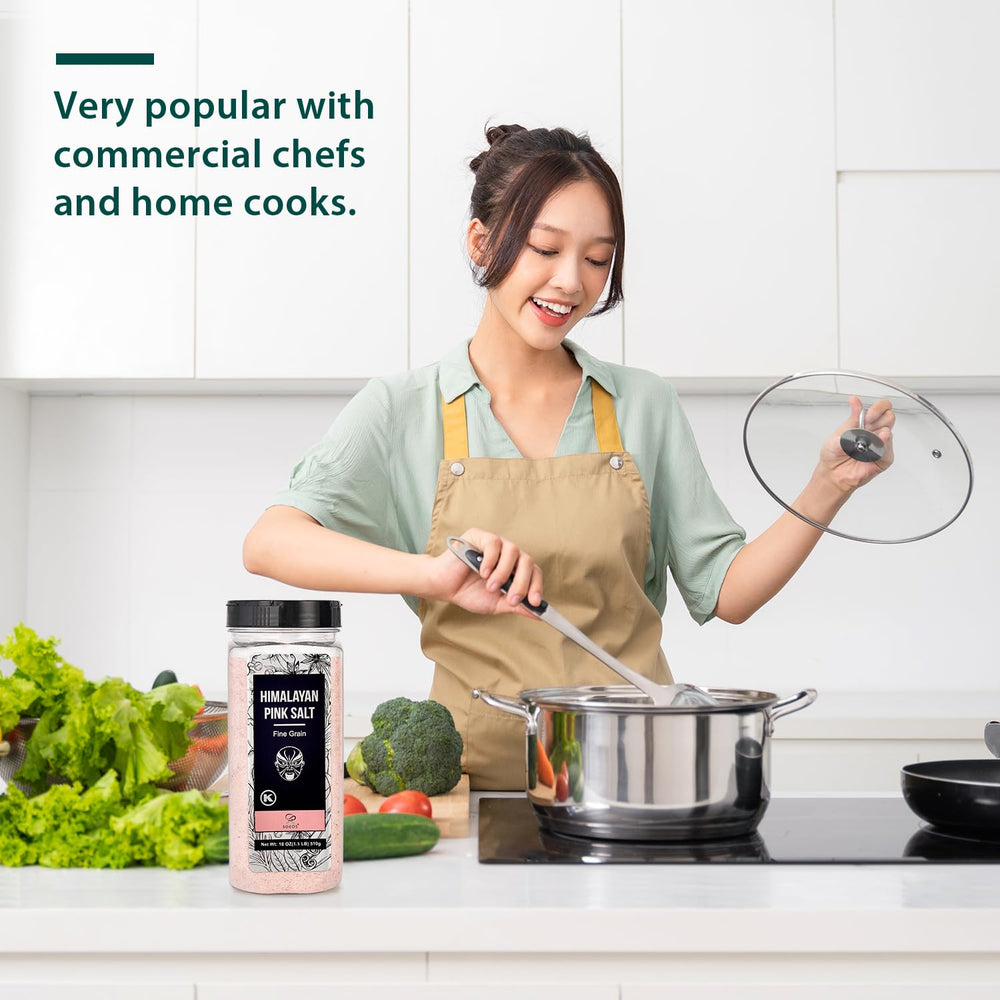 Soeos Himalayan Salt on finished dish—enhances savory aroma and texture.