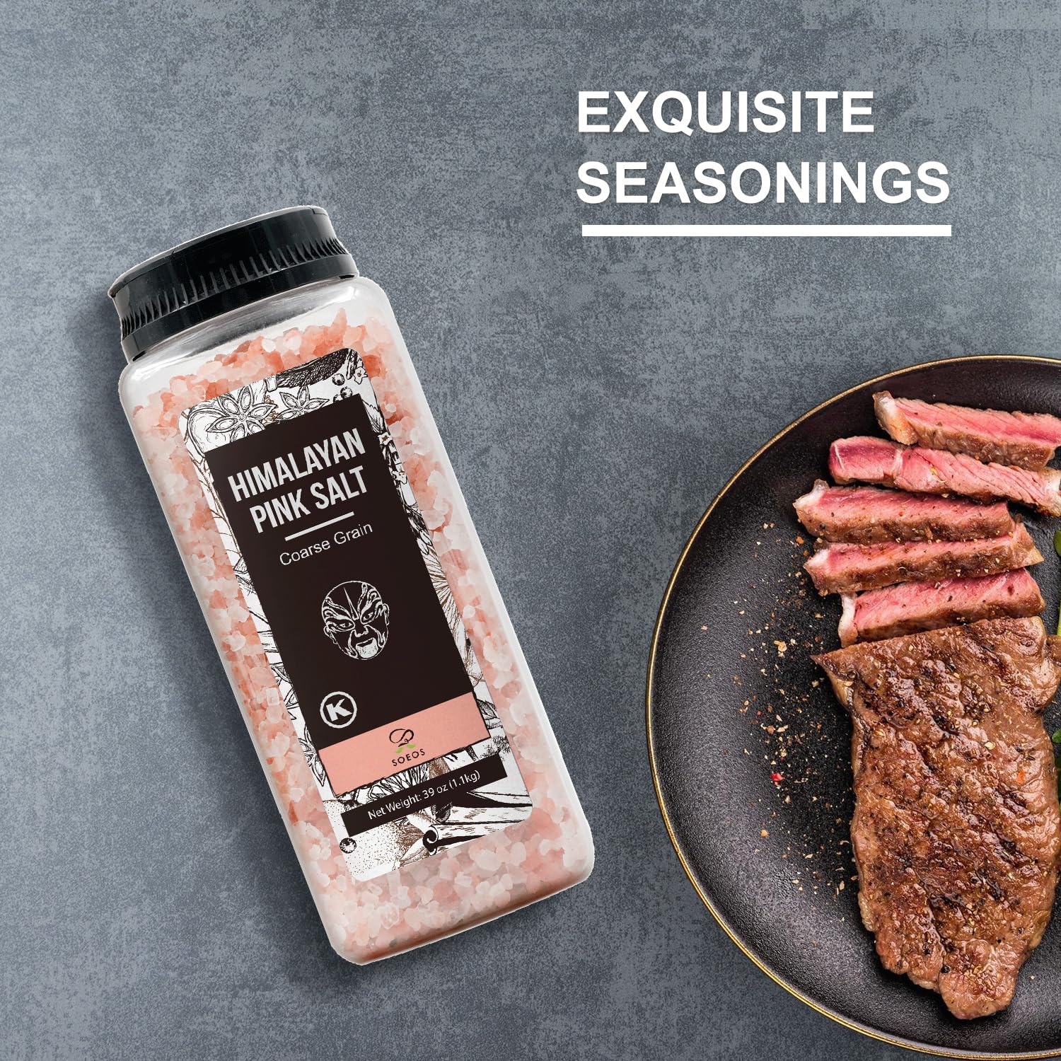 Soeos Himalayan salt in kitchen use for versatile seasoning