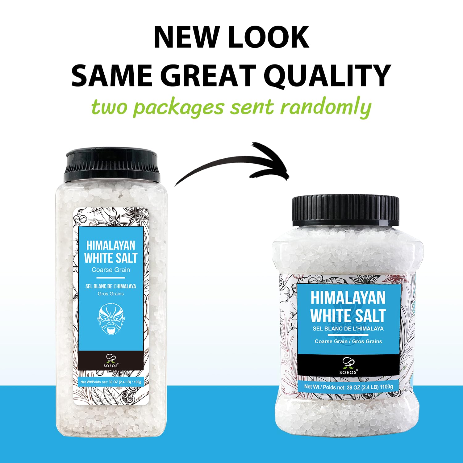 Soeos Himalayan White Salt for grinder refill makes seasoning easy