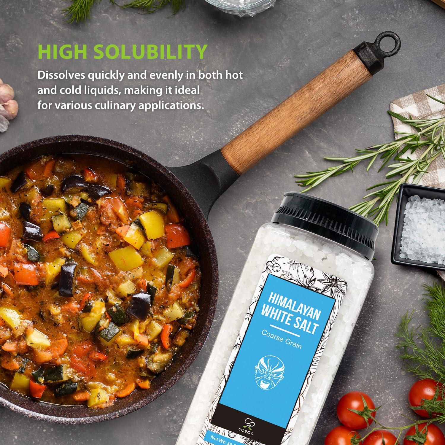 Soeos Himalayan White Salt non-GMO and natural for everyday use