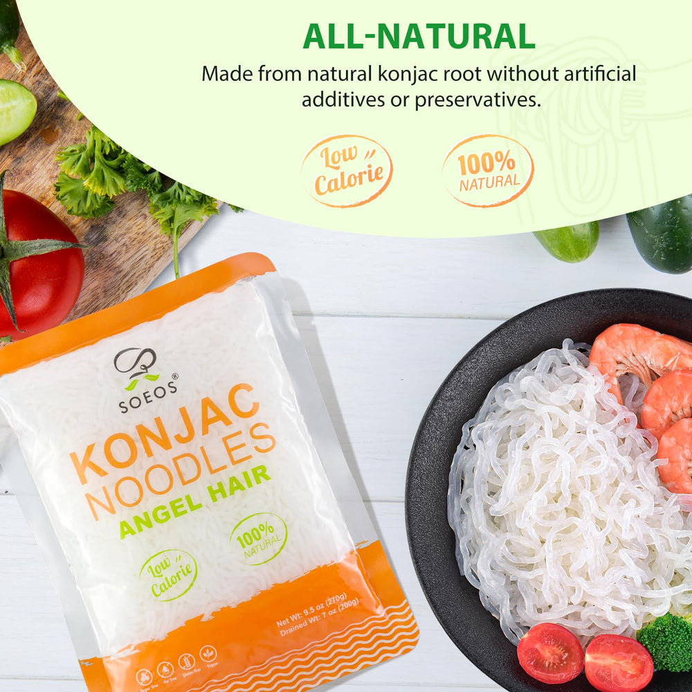 Soeos Konjac Noodles rinsed quickly, quick prep for busy days