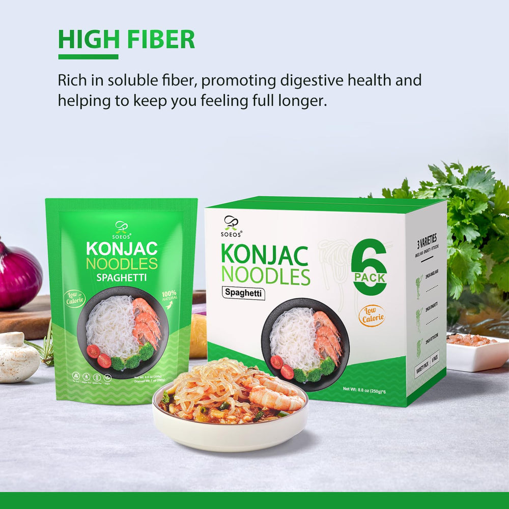 Soeos Konjac Noodles rinse and heat for a quick gluten-free pasta.