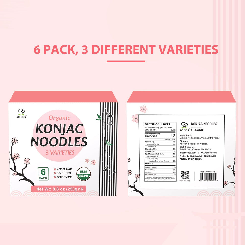 Soeos Konjac Noodles uncooked angel hair ideal for light broths.