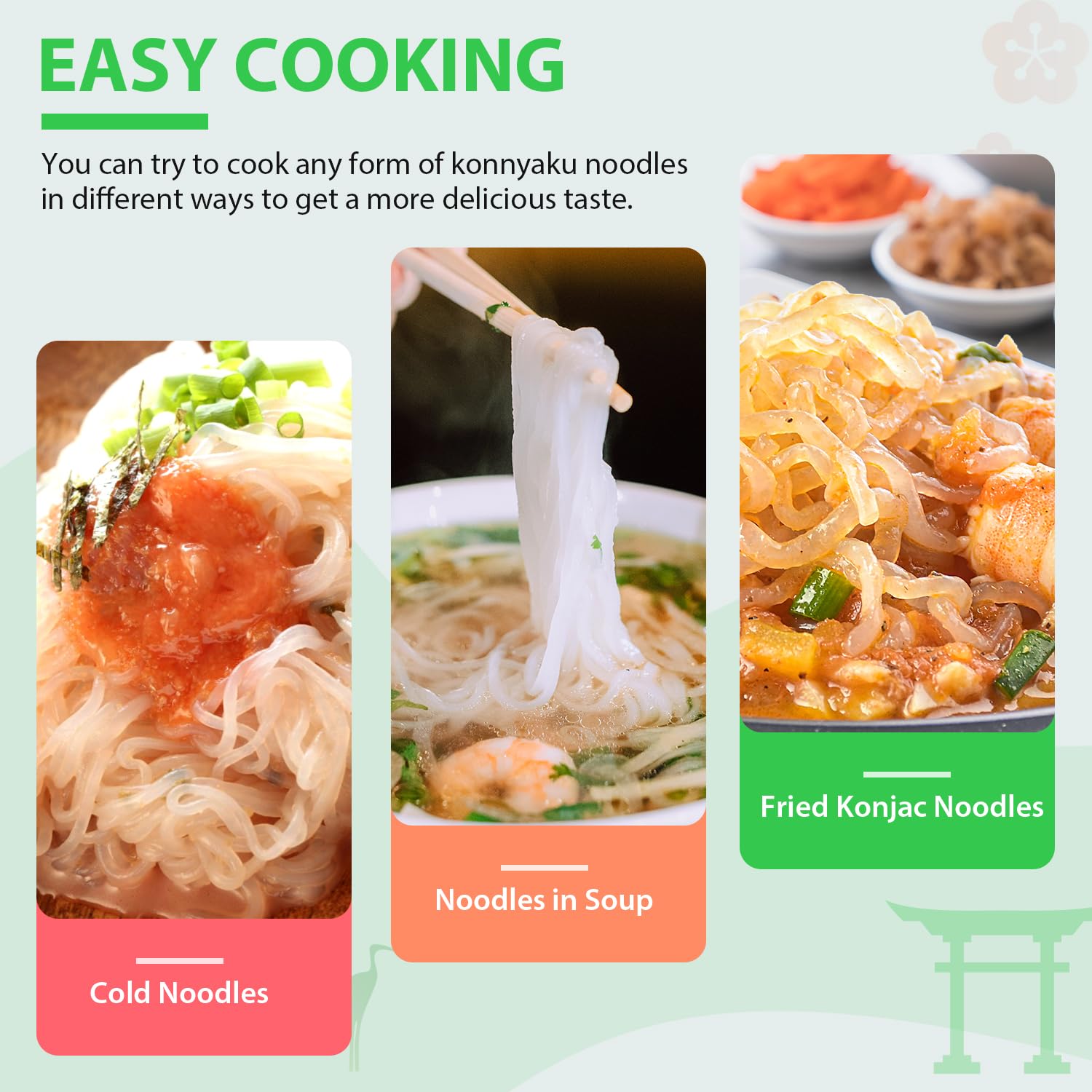 Soeos Konjac Noodles uncooked spaghetti showing long, delicate texture.