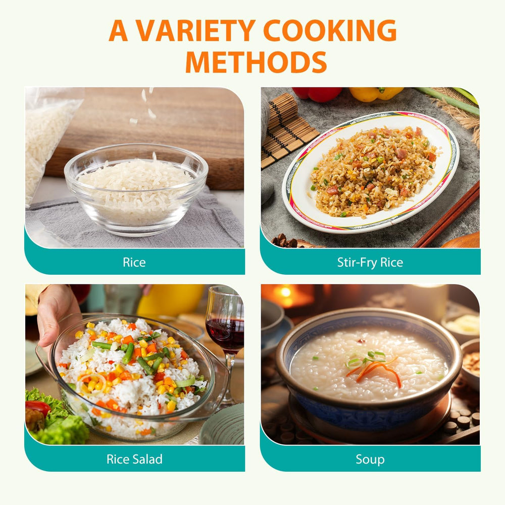Soeos Konjac Rice in soup bowl; absorbs flavors without heaviness.