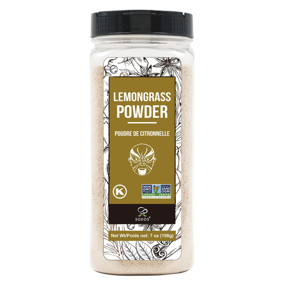 Soeos lemongrass powder bottle for fresh lemon flavor in soups and teas