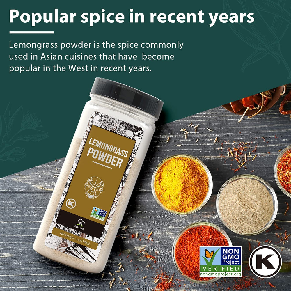 Chef-ready Soeos lemongrass powder for curry, stews, and broths