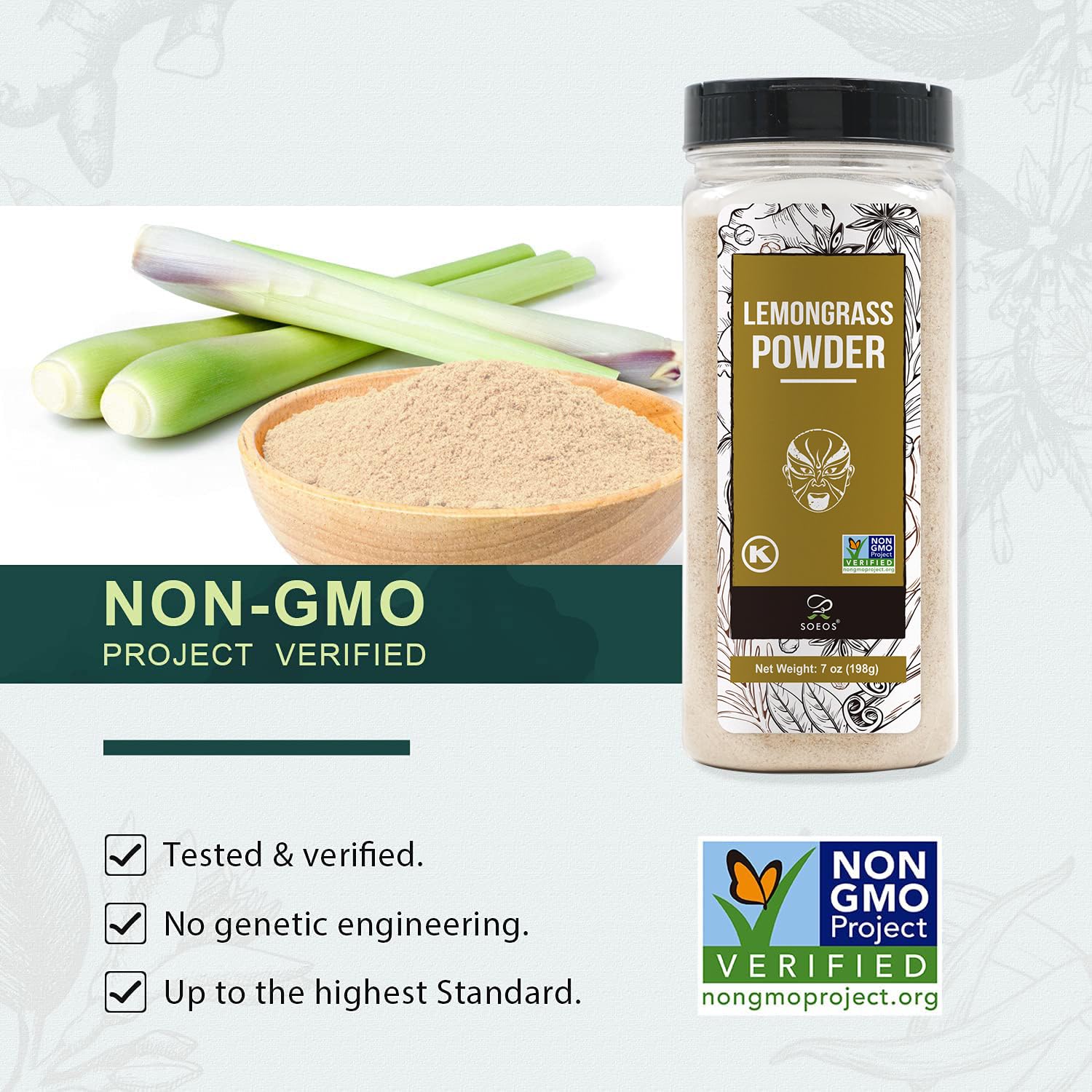 Soeos lemongrass powder on tasting spoon reveals lemon notes