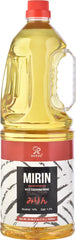 Soeos Mirin bottle pouring to create a glossy teriyaki glaze.