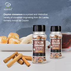 Soeos non-GMO cinnamon sticks ready to spice cooking and desserts.