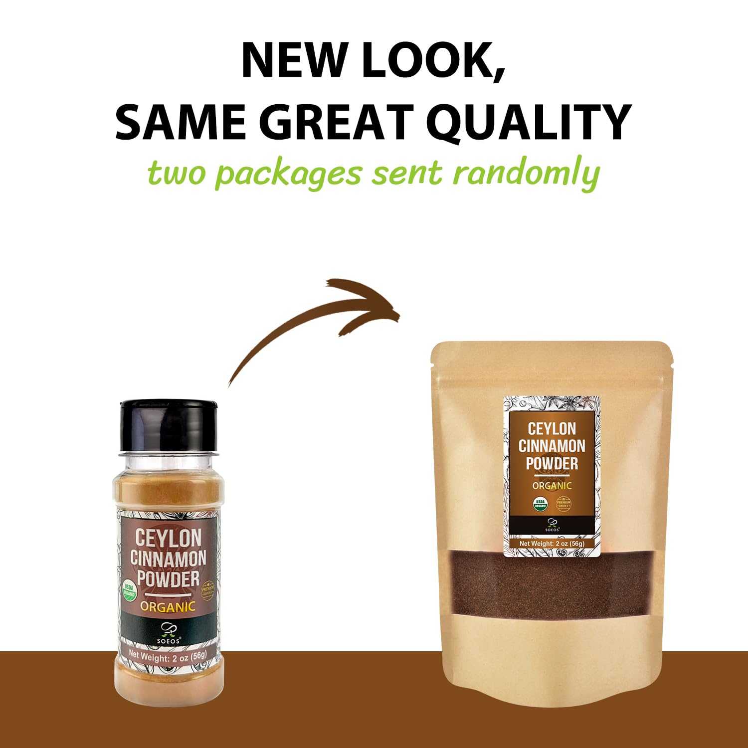 Soeos spice jar highlights finely ground texture ready to stir