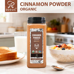 Aromas-rich Soeos cinnamon powder close-up emphasizing depth of fragrance.