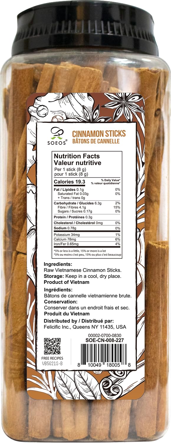 Soeos Organic Cinnamon Sticks closeup-scent capturing warm aroma