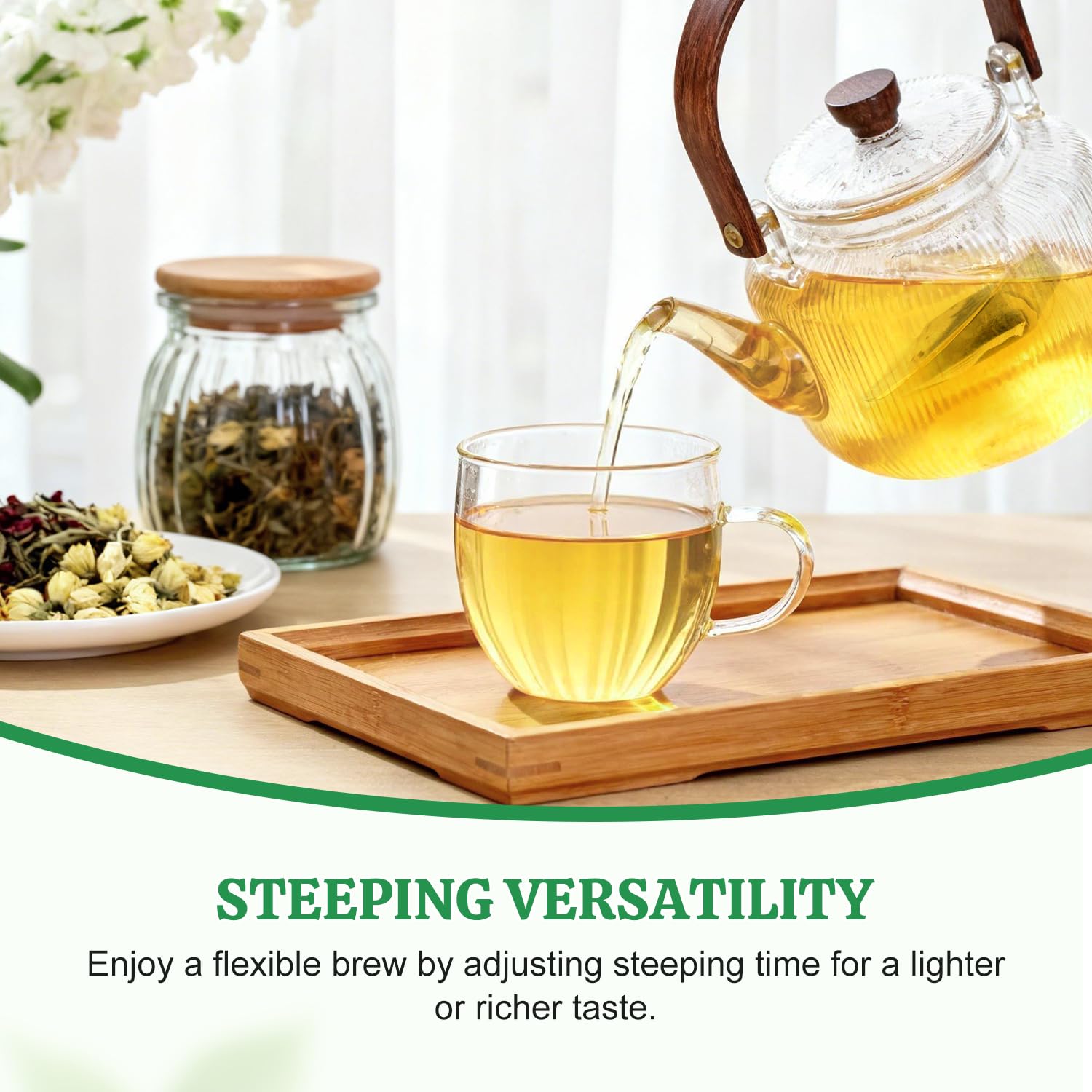 Soeos Organic Green Tea everyday moments of calm and clarity.