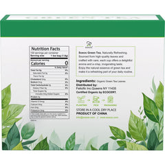 Soeos Organic Green Tea bags ready for steeping and daily refreshment.