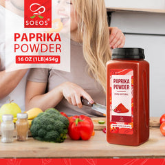 Soeos Paprika Powder over roasted vegetables for color and sweetness