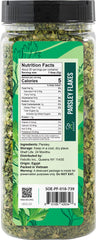 Soeos parsley flakes jar preserves color and aroma during simmered sauces.
