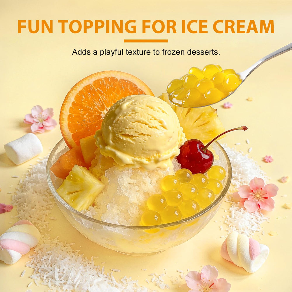 Soeos popping boba shaved ice topping for vibrant texture
