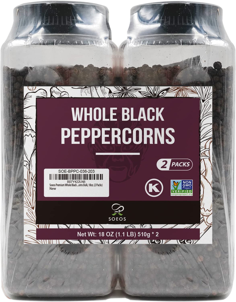Soeos peppercorns resealable bags preserve aroma and freshness between uses.