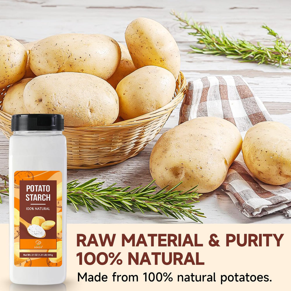 Soeos potato starch gluten-free baking supports moist, tender bakes without lumps.