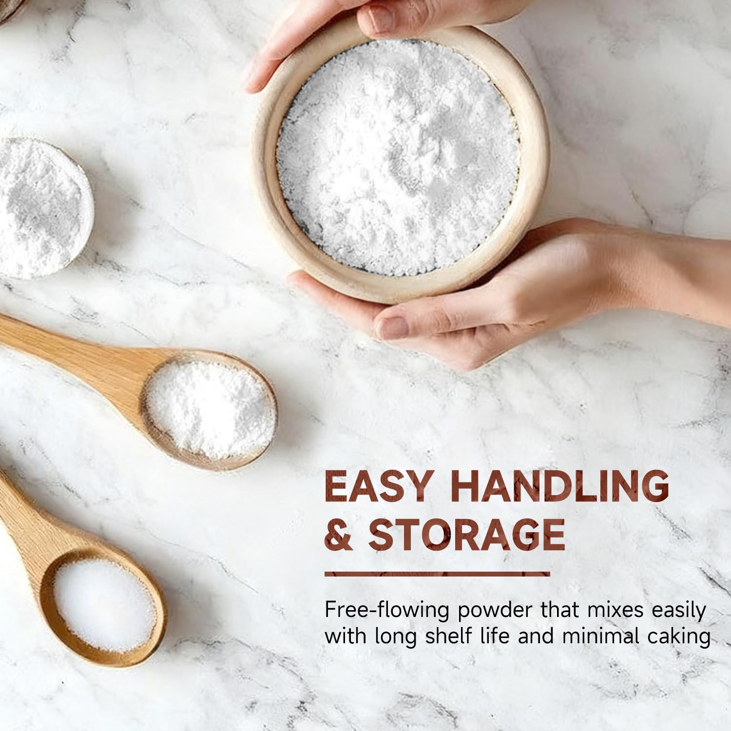 Soeos Potato Starch resealable bag keeps freshness dry and clump-free.