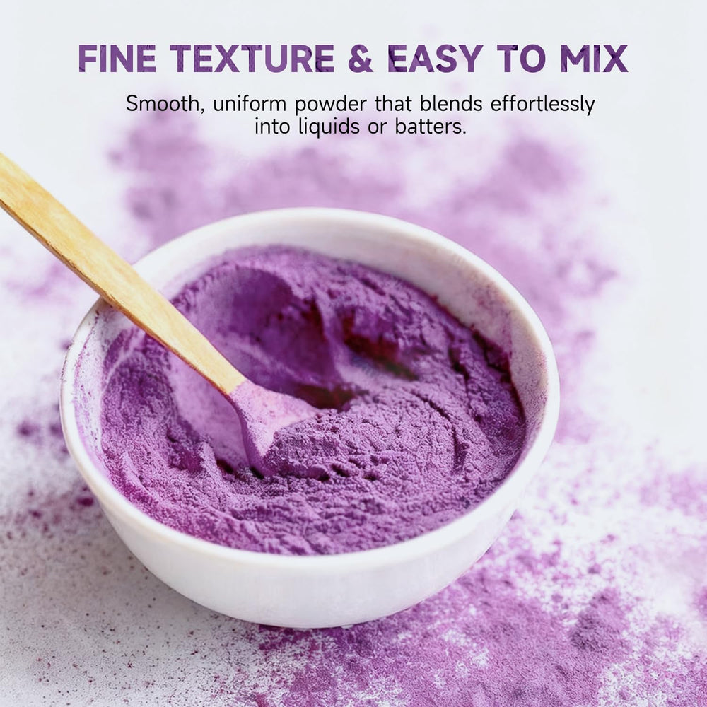 Soeos Purple Sweet Potato Powder added to baking for colorful cookies