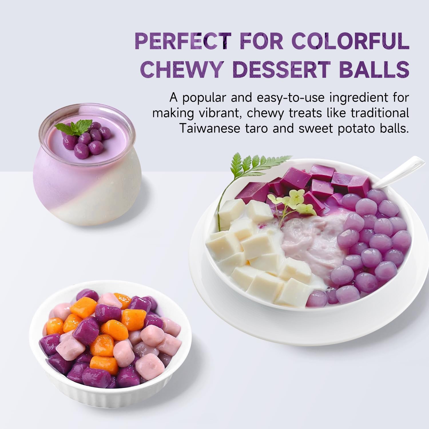 Soeos Purple Sweet Potato Powder used as natural color in frostings