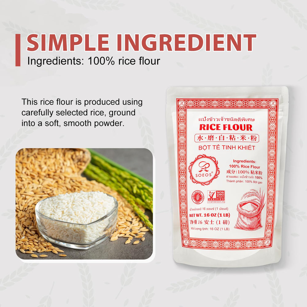 Soeos Rice Flour versatile for breads and noodles
