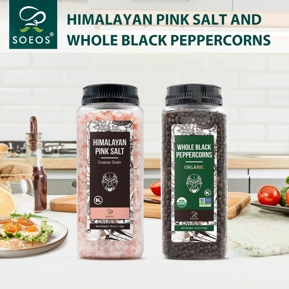 Soeos salt-for-grinder-refill bottle ready for easy refills.