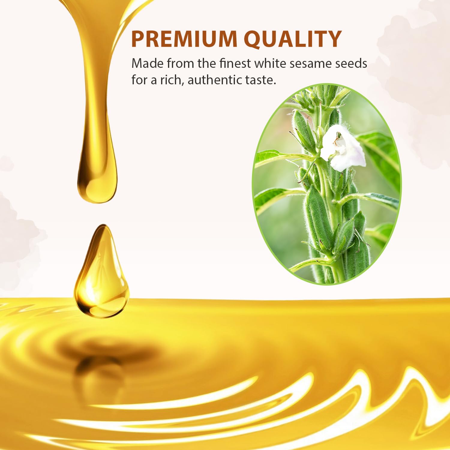 Soeos sesame oil pour shot showing easy control for quick meals.