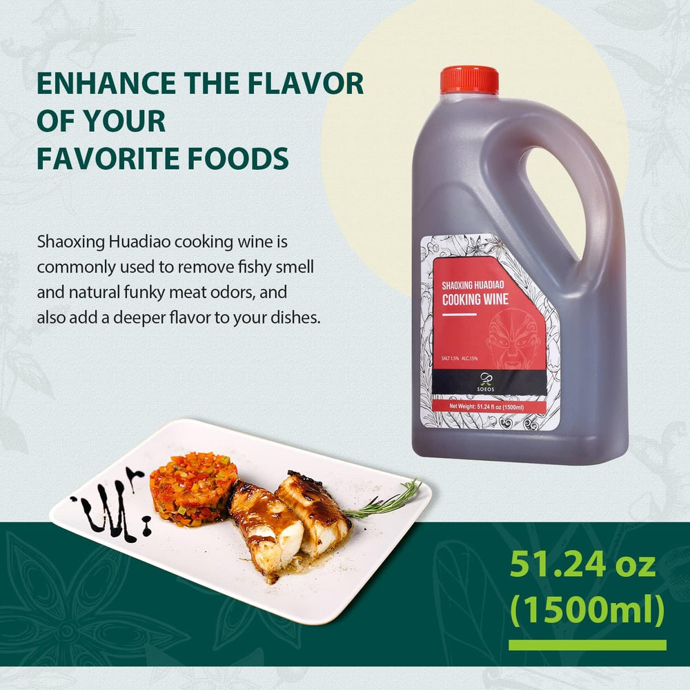 Soeos Shaoxing wine in a sizzling stir-fry pan