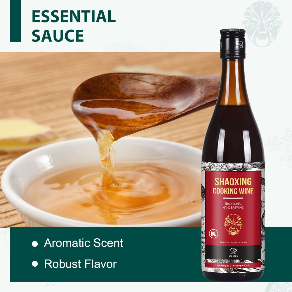 Soeos Shaoxing wine in wok stir-fry, deepens sauces with balanced aroma.