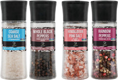 Soeos Spice Set with integrated grinders shown front view, ready for kitchen use and gifting