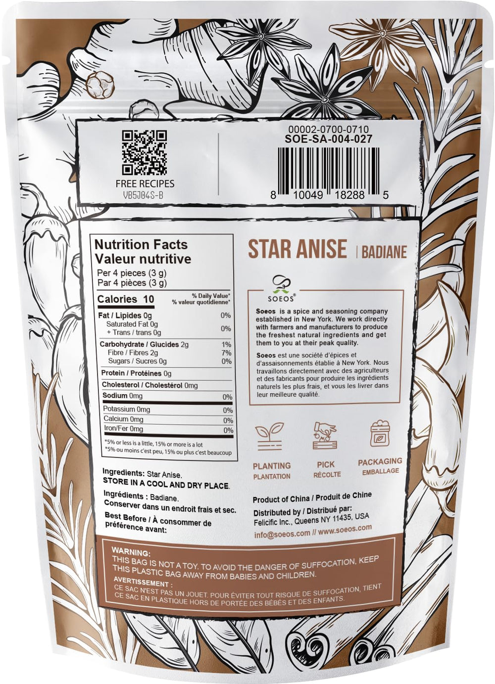 Close-up of Soeos star anise showing licorice aroma and texture