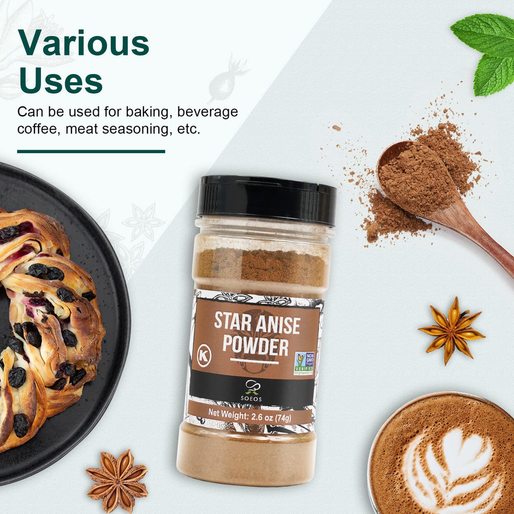 Soeos star anise powder storage seal keeps aroma ready for cooking.