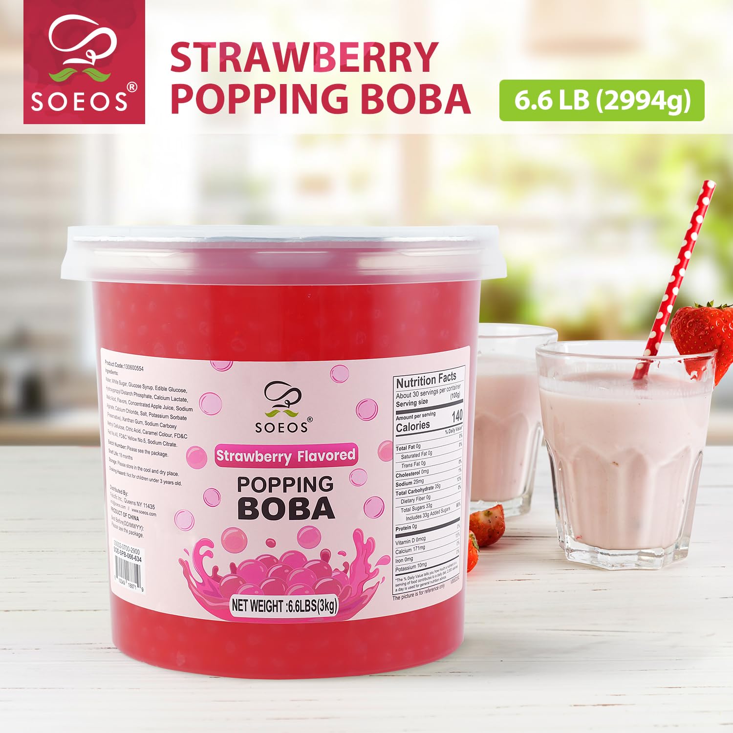 Soeos popping boba toppings kitchen setup for versatile desserts