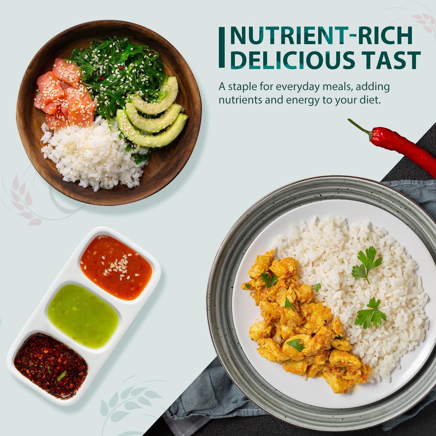 Soeos sushi rice onigiri-ready rice balls with easy shaping.