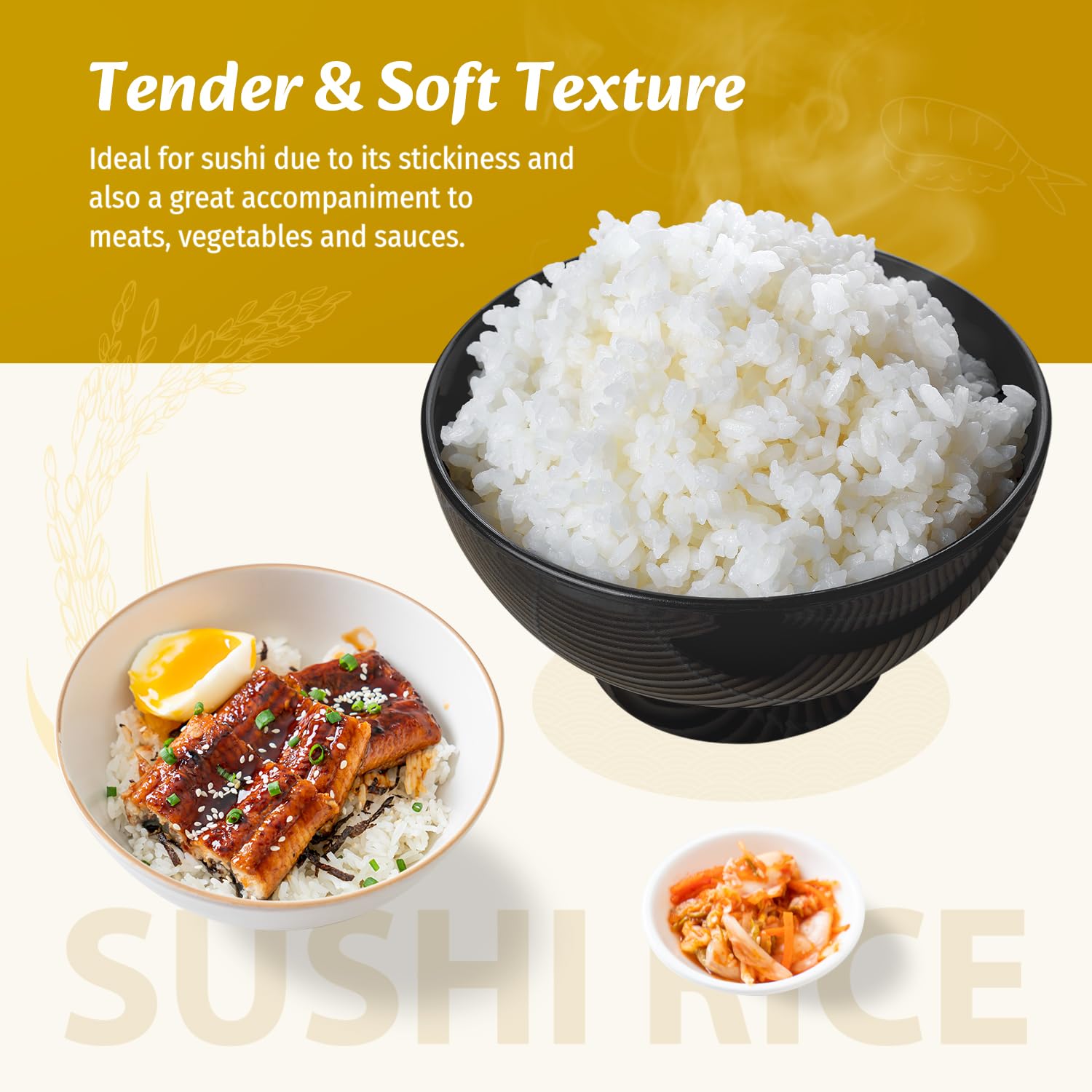Soeos Sushi Rice ready for maki roll preparation and assembly
