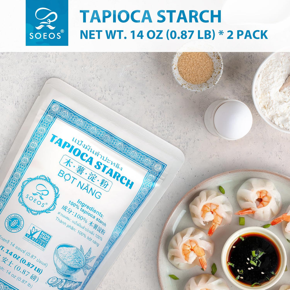 Soeos Tapioca Flour in a bowl demonstrating silky texture ideal for sauces.